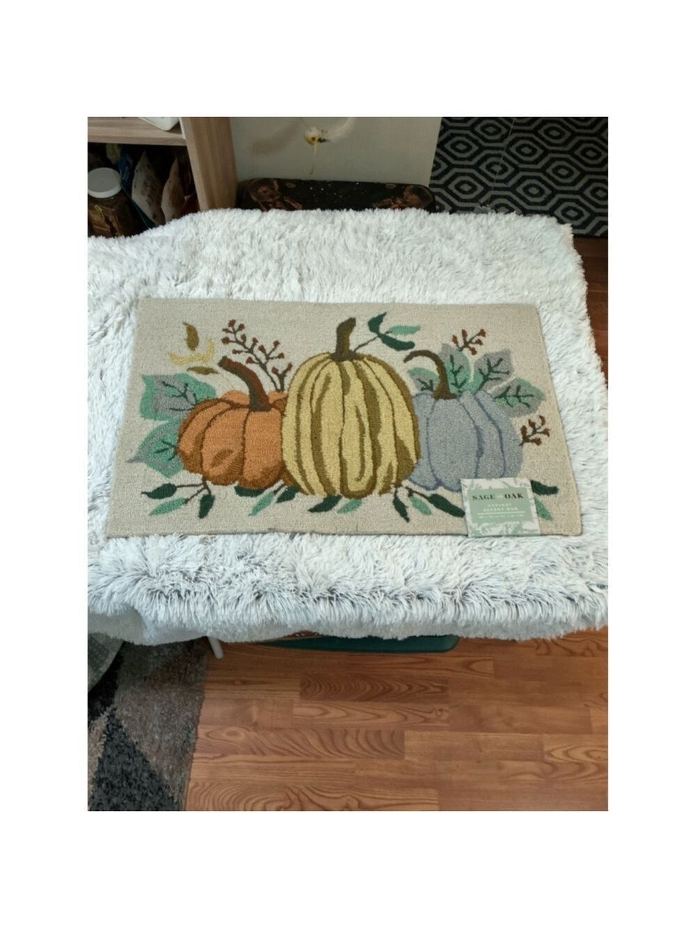 Sage & Oak Harvest Accent Rug 20×32 Fall Pumpkin Decor NWT
